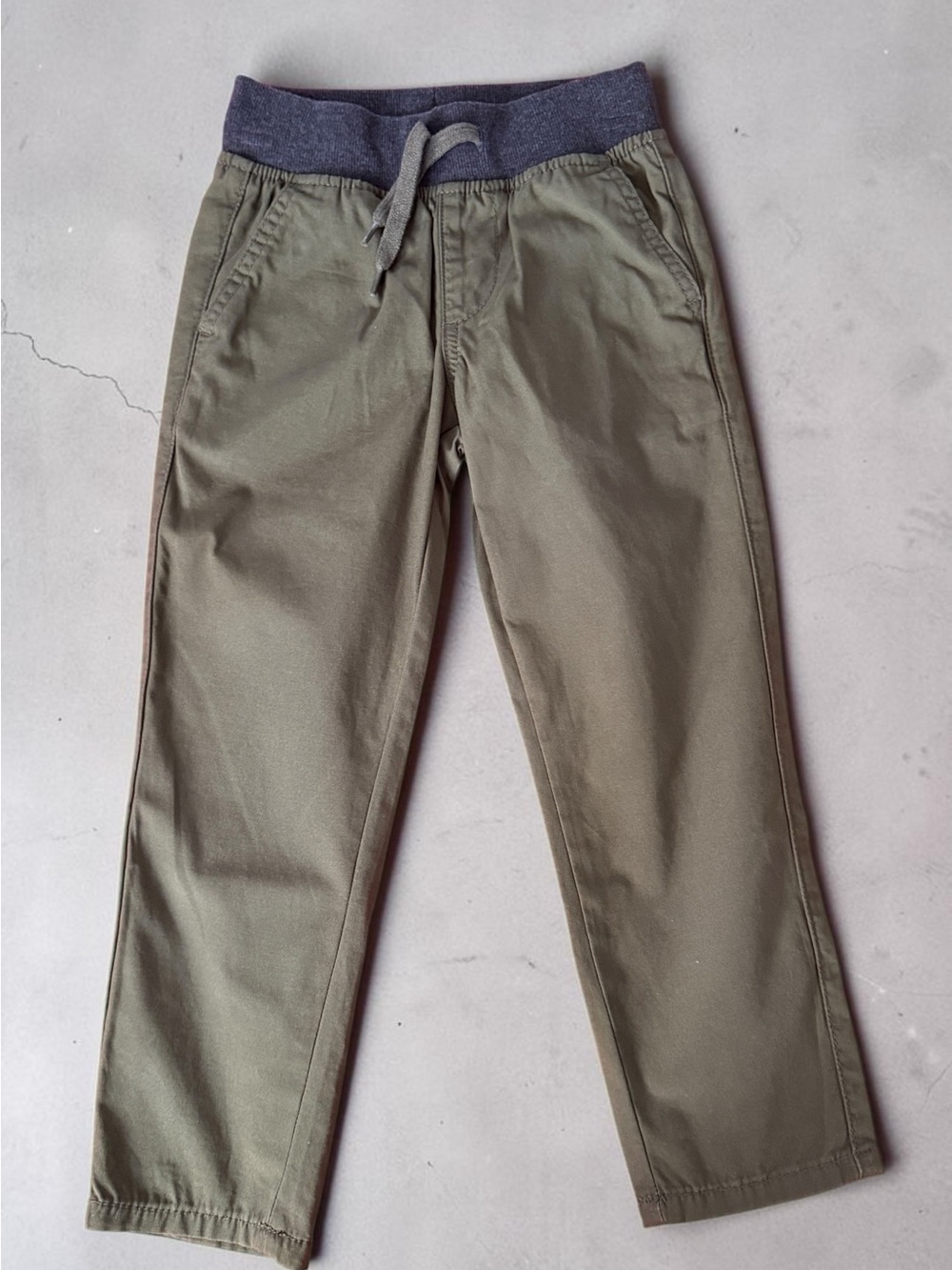 Kids 5 years Olive Green Drawstring Waist Pants